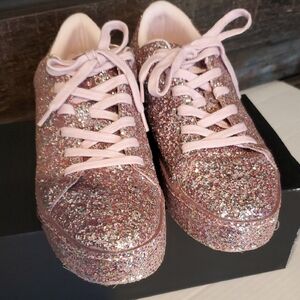 Aldo Pink Glitter Sneakers